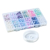 DIY Round Rainbow ABS Plastic Imitation Pearl Beads Bracelet Making Kits DIY-FS0007-71-6