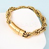 304 Stainless Steel Rope Chain Bracelets for Men Women BJEW-C124-03B-G-3