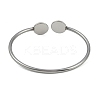 304 Stainless Steel Blank Bangle Bases with Flat Round Tray STAS-Z088-01P-04-3
