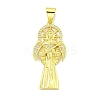 Rack Plating Brass Micro Pave Clear Cubic Zirconia Pendants KK-B091-30G-05-1