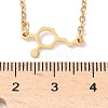 304 Stainless Steel Chemical Symbol Pendant Necklaces NJEW-Z073-03G-02-5