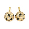 Rack Plating Brass Micro Pave Cubic Zirconia Pendants KK-P277-05G-1