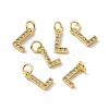 Real 18K Gold Plated Brass Micro Pave Clear Cubic Zirconia Charms KK-E068-VB452-L-4