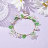 Acrylic Flower & Glass Pearl Charm Bracelets BJEW-JB10054-01-2