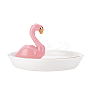 Porcelain Flamingo Ring Holder DJEW-WH0011-26-1