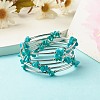 5-Loop Synthetic Turquoise(Dyed) Chip Beaded Wrap Bracelets for Women BJEW-JB01517-09-1