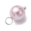 Shell Pearl Dyed Round Charms PALLOY-JF02245-03-4