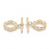 Brass Micro Pave Clear Cubic Zirconia Toggle Clasps LS-KK-T051-24G-NF-3