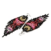 Bohemia Woven Glass Seed Bead Dangle Earrings EJEW-A046-01A-2