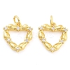 Rack Plating Brass & Cubic Zirconia Pendants KK-S371-05G-1