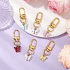6Pcs 6 Colors Alloy Acrylic Butterfly Pendant Decorations HJEW-JM02678-2
