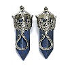 Natural Lapis Lazuli Faceted Pointed Bullet Big Pendants G-Q165-02AS-05-1