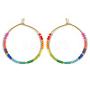 Glass Colorful Beads Hoop Earrings for Women SX7137-1-1