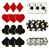 21Pcs Gamble Theme Polyester Embroidery Cloth Iron On/Sew On Patches DIY-FH0009-63-1