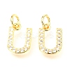 Brass Micro Pave Cubic Zirconia Charms ZIRC-O037-05G-1