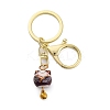 Fortune Cat Porcelain Pendant Keychain KEYC-G064-03H-1