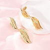 Brass Micro Pave Clear Cubic Zirconia Dangle Stud Earrings for Women EJEW-F418-23G-3