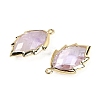 Natural Amethyst Faceted Leaf Pendants G-I375-04G-20-2