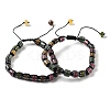 Adjustable Natural Multicolor Tourmaline and Non-magnetic Synthetic Hematite Braided Bead Bracelets BJEW-Z090-01J-4