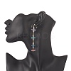 Natural Quartz Crystal & Glass Butterfly Beaded Dangle Stud Earrings EJEW-JE05197-4