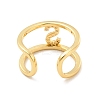 Clear Cubic Zirconia Initial Letter Open Cuff Ring RJEW-A012-01G-S-2