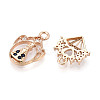 Brass Micro Pave Cubic Zirconia Pendants KK-T072-48G-2