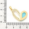 Brass Micro Pave Cubic Zirconia with Acrylic Pendants KK-S049-22G-3