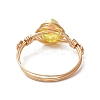 7Pcs 7 Colors Glass Finger Rings RJEW-JR00926-01-5
