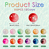 300Pcs 12 Colors Crackle Baking Paint Imitation Jade Glass Beads Set DGLA-TA0001-05-3