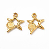 Ion Plating(IP) 304 Stainless Steel Pendants Cabochon Settings STAS-B032-21G-2