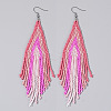 Handmade Glass Seed Beads Tassel Dangle Earrings LS-EN2812-8-1