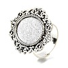 Vintage Adjustable Iron Finger Ring Components Alloy Cabochon Bezel Settings PALLOY-Q300-09AS-NR-1