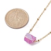 5Pcs 5 Colors Dyed Natural Quartz Polygon Pendant Necklaces NJEW-JN04491-S-3