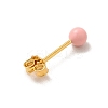 Enamel Round Ball Stud Earrings EJEW-C020-01G-06-2