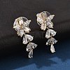 Brass Clear Cubic Zirconia Stud Earrings EJEW-D301-06G-03-1
