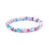 Natural White Jade Round Beaded Stretch Bracelet BJEW-JB07968-4