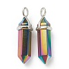 Electroplate Non-Magnetic Synthetic Hematite Pointed Pendants G-M378-01P-B01-2