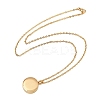 304 Stainless Steel Flat Round Pendant Pet Urn Ashes Necklaces NJEW-S455-01G-4