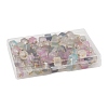 100Pcs Glitter Frosted Glass Cube Connector Charms PALLOY-FS00042-02-6