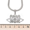 201 Stainless Steel Chakra Lotus Flower Hollow Pendant Necklaces NJEW-K283-29P-3