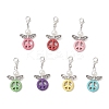 Synthetic Turquoise & ABS Plastic Imitation Pearl Pendants Decorations HJEW-JM03623-S-1