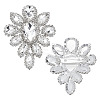 2Pcs Silver Alloy Glass Brooch JEWB-FG0001-55A-1