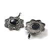 Natural Obsidian & Brass Pendants G-K338-09AS-10-2