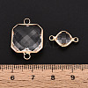 Brass with Glass Links/Connector Charms GLAA-T027-14-4