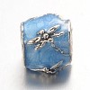 Barrel Large Hole Alloy Enamel European Beads MPDL-L013-10B-1