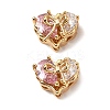 Brass Micro Pave Cubic Zirconia Beads KK-A259-20G-03-1