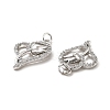 Brass Micro Pave Clear Cubic Zirconia Pendants KK-E068-VB191-2