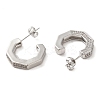 Brass Micro Pave Clear Cubic Zirconia Stud Earrings for Women EJEW-A040-09P-2