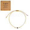Natural Black Onyx & Brass Beaded Braided Bead Bracelets for Women RI8315-31-1