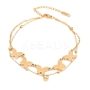 Butterfly 304 Stainless Steel Satellite Chains Double Layers Anklets BJEW-H643-06G-5